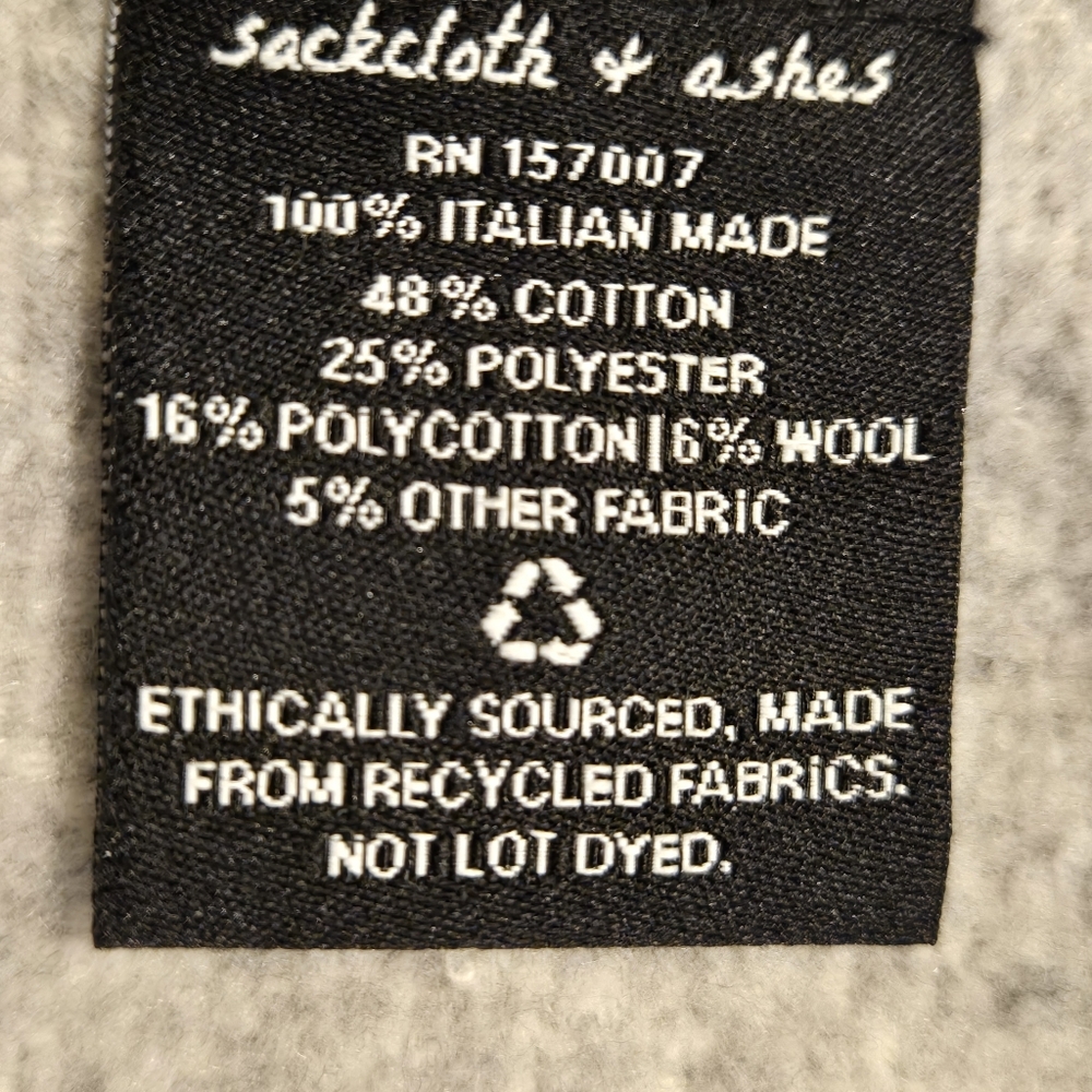Sackcloth & Ashes Gray Throw Blanket 60x72" Italian - Picture 4 of 6